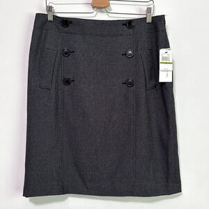 Atelier Luxe Pencil Skirt 14 Tweed‎ Knit Gray Side Zip Career Work Classic NEW